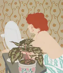 Phyllis Sloane, Red Head, silkscreen in colors, 1978