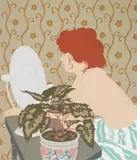 Phyllis Sloane, Red Head, silkscreen in colors, 1978
