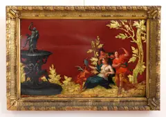 Francesco Albani, The Toilet of Venus oil and gilt on joined wood panel, oil