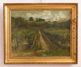 Henry G. Keller, In The Vineyard, oil on canvas (relined), singed Keller K. M. lower right