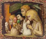 Kids Eating Ice Cream by Albert Pels, oil on canvas, offered Jun 2026