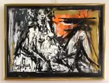 Jimmy Locca, Femme Assise, oil on canvas, 1992