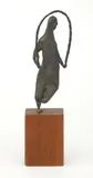 Barbara Neijna, Jumping Rope, bronze sculpture, ca. 1958. 6 1/4" h (9 1/2"h with base)