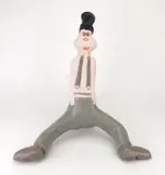 Figure in Gray Pants by Silvio Zoratti, carved and painted wood sculpture, 1977, offered Oct 2025