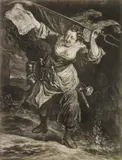 Cornelis Dusart, A Woman of the Orange Faction mezzotint, 1695, mezzotint