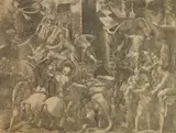 Giorgio Ghisi, The Fall of Troy as the Greeks rush in, while Aeneas, protected by Venus escapes with Anchises and Ascanius, etching, published by Antoine Lafrery