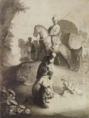 Rembrandt, The Baptism of the Eunuch etching on laid paper, etching