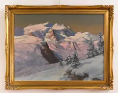 Gottfried Arnegger, Winter Landscape, oil on canvas