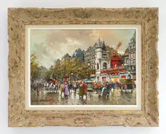 Antoine Blanchard, Moulin Rouge, oil on canvas, singed Antoine Blanchard lower left