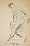 Abraham Walkowitz, Isadora Duncan, graphite on paper, ca. 1900