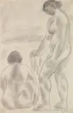 Abraham Walkowitz, Two Female Nudes, graphite on paper, 1905