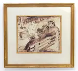 Clyde Singer, Washington Square, pen and ink and wash on paper, 1933