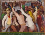 Election Night by Albert Pels, oil on canvas, offered Mar 2026