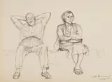 Edward Laning, Conte Biancamano, pen and ink on paper, 1949