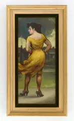 Girl Before Storm by Clyde Singer, oil on panel, 1956, offered Mar 2026