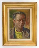 Clyde Singer, Self- Portrait, oil on panel, 1956