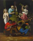 Band Playing by Albert Pels, oil on canvas (unstretched), offered Mar 2026