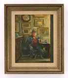 Clyde Singer, Chain Drinker, oil on panel, 1959