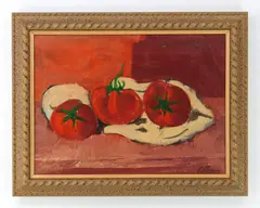 Harold Cohn, Three Tomatoes, oil on canvas