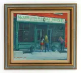 Clyde Singer, Women Tolerated- But Unwelcome, oil on panel, 1971