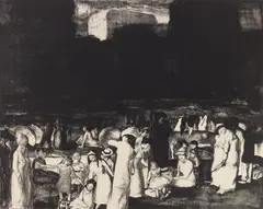 George Bellows, In the Park, Dark, lithograph on wove paper, 1916, estate