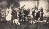 George Bellows, Massacre at Dinant (Village Massacre), lithograph on chine colle, 1918, estate