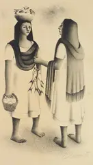 Mexican Marketplace by Francisco Dosamantes, lithograph, 1947, offered Mar 2026