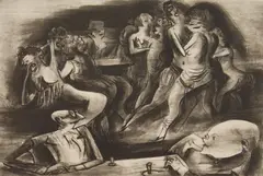 Adolf Dehn, Franky and Johnny Paris'', lithograph on chine colle, 1928