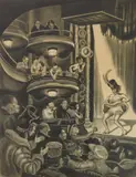 Bertram Goodman, Burlesk, lithograph, 1941