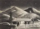 Peter Hurd, The Late Call, lithograph, 1949