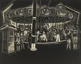 Angelo Pinto, Carousel wood, engraving on Japan paper, 1931