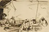 James A. M. Whistler, Soupe a Trois Sous, etching, 1859