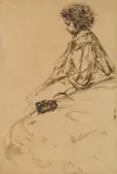 James A. M. Whistler, Bibi Lalouette, etching on tissue paper,1859
