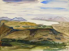 Paul B. Travis, Lake Benjamin, watercolor on paper, 1928
