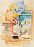William Sommer, Still-Life with Flowers, watercolor and pen and ink on paper, 1936