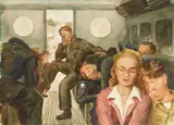 Night Train by Joseph Solitario, watercolor on paper, 1945, offered Mar 2026
