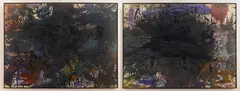Autumn Drawing 2 by Michael Tracy, mixed media on illustration board (diptych), 1970-71, both, offered Mar 2026