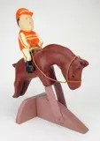 Equestrian Jumper by Silvio Zoratti, carved and polychromed wood sculpture, offered Oct 2025
