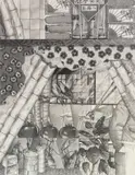 Judith Pittenger-Meyer, Shanghai Cafe, graphite on paper, 1977