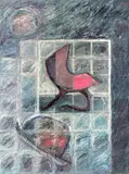Sun-Hee J. Kwon, A Chair with a Hat, acrylic on paper, 1985-86