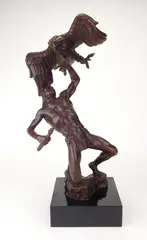 John Weaver, The Eagle Catcher, bronze sculpture, 1970, monogrammed and