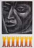Elizabeth Catlett, Man, woodcut and linocut in color, 1975