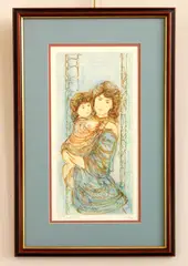 Edna Hibel, Andria & Edwina, lithograph in colors