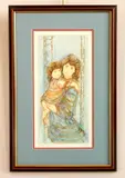 Edna Hibel, Andria & Edwina, lithograph in colors