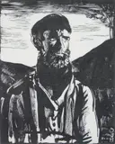 Gerald Brockhurst, A Mountain Man, woodcut, 1926