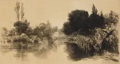 Shere Mill Pond No. II by Francis Seymour Haden, etching, 1860, offered Feb 2026
