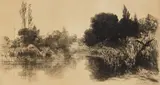 Francis Seymour Haden, Shere Mill Pond No. II, etching, 1860