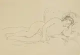 Pierre A. Renoir, Femme Nue Couchee, etching, ca. 1906, posthumous printing