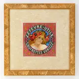 Alphonse Mucha, Le Fevre-Utile Gaufrettes Vanille chromolithograph biscuit label, lithograph