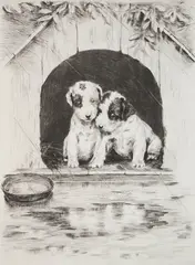 Marguerite Kirmse, April Showers, etching